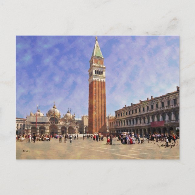 Postal Impresionante Plaza de Venecia San Marco (Anverso)