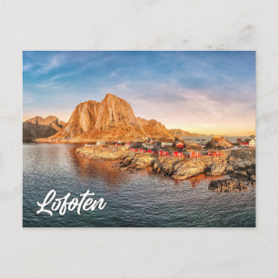 Postal Impresionante puesta de sol sobre Lofoten, Noruega