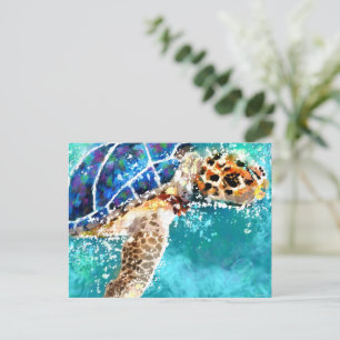 Postal Impresionante Turca Marítima Tropical Náutica Verd