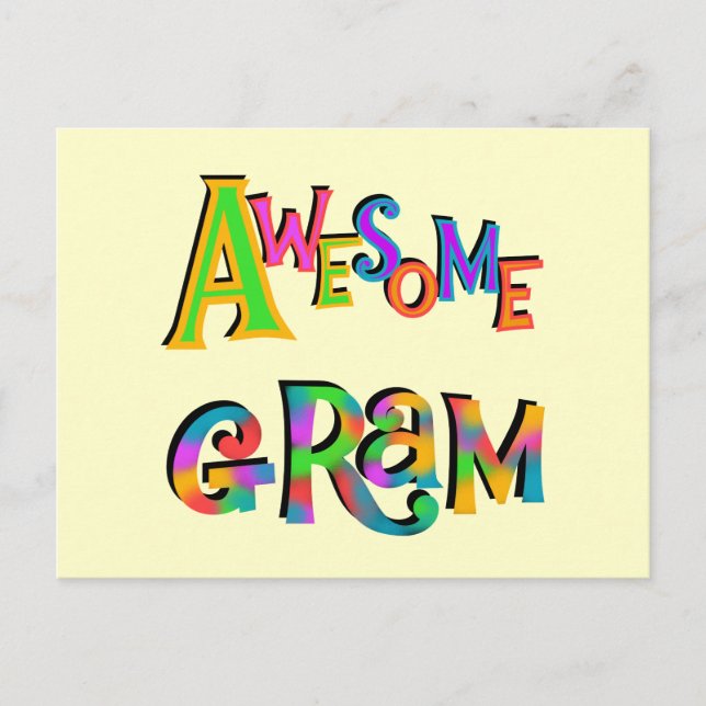 Postal Impresionantes camisetas Gram y regalos (Anverso)