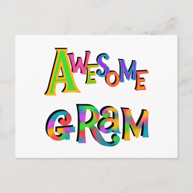 Postal Impresionantes camisetas Gram y regalos (Anverso)