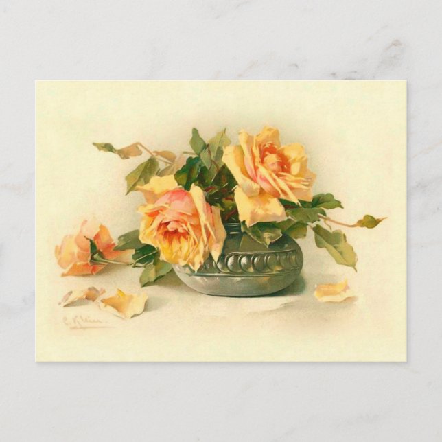 Postal Impresionantes Rosas victorianos en Bowl Catherine (Anverso)