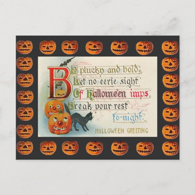 Postal Impresiones de Halloween vintage (Anverso)