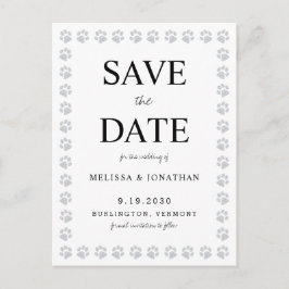 Postal Impresiones De Paw Simple Boda Guardar La Invitaci