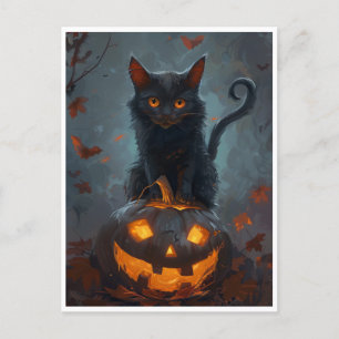 Postal Impresiones y regalos de arte de Halloween con gat