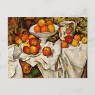 Postal Impresionismo de la impresión de manzanas y naranj