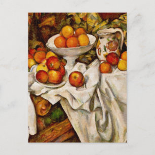 Postal Impresionismo de la impresión de manzanas y naranj