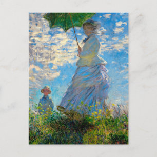 Postal Impresionismo de Monet Woman Parasol