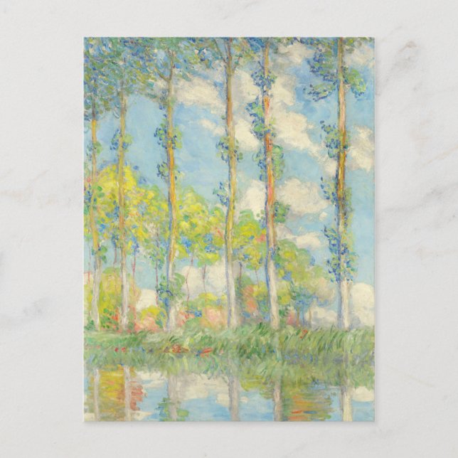 Postal Impresionismo paisajístico vintage de Monet Poplar (Anverso)