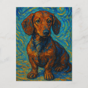 Postal Impresionista Dachshund