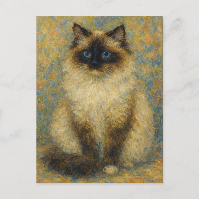Postal Impresionista Ragdoll (Anverso)