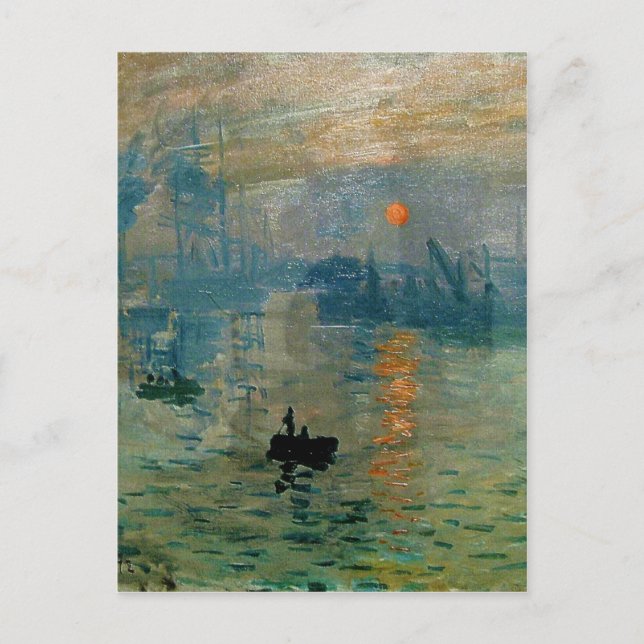 Postal Impression Sunrise de Monet (soleil levant) - 1872 (Anverso)