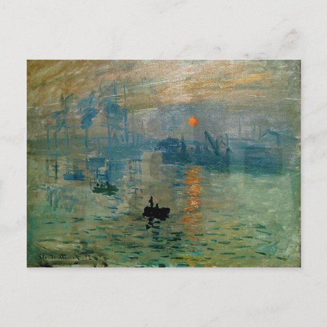 Postal Impression Sunrise de Monet (soleil levant) - 1872 (Anverso)
