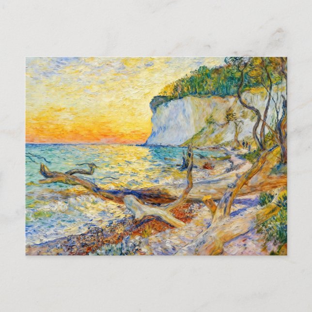 Postal Impressionist Cliffs on Ruegen Island with Baltic  (Anverso)