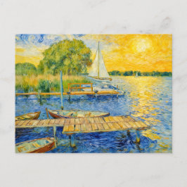 Postal Impressionist Lakeside Pier on the Wannsee with Bo