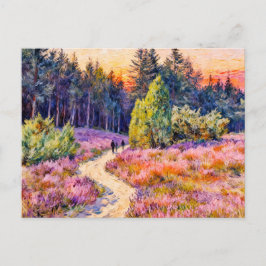 Postal Impressionist Landscape of the Lueneburg Heath at 