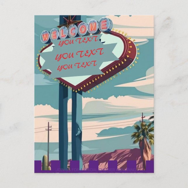 Postal Imprimible en la línea de horizonte de Las Vegas,  (Anverso)