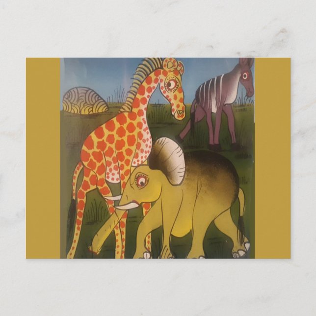 Postal Imprimir arte de trío africano (Anverso)