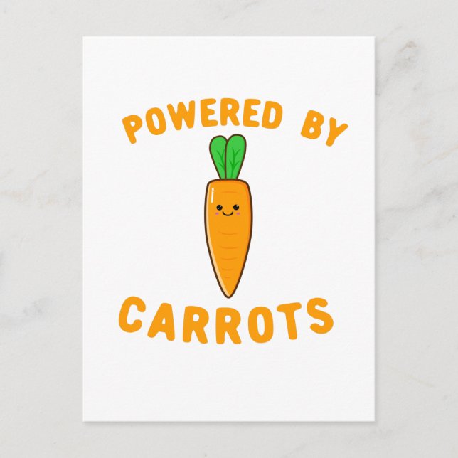 Postal Impulsado Por Zanahorias - Cara De Zanahoria Cute  (Anverso)