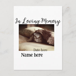 Postal In loving memory memorial keepsake add pet name