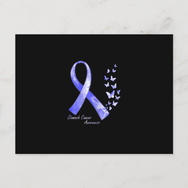 Postal In November We Wear Periwinkle Ribbon Stomach Canc (Anverso)