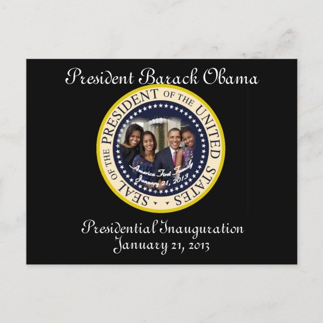 Postal Inauguración del PRESIDENTE OBAMA FAMILIA 2013 (Anverso)