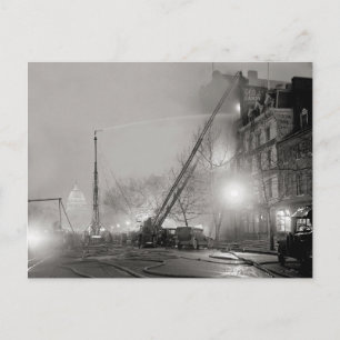 Postal Incendio de cinco alarmas por la noche, 1925