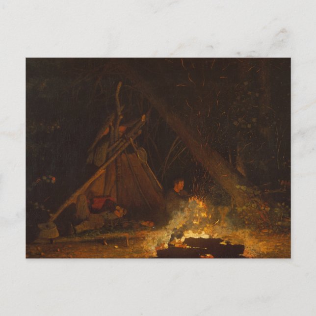 Postal Incendio en el campamento de Winslow Homer (Anverso)