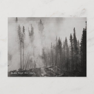 Postal Incendio forestal de Alaska en los años 40