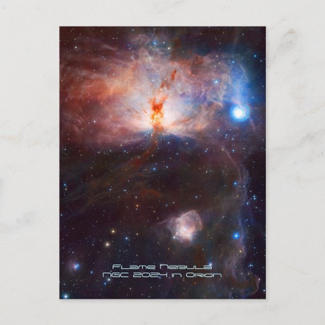 Postal Incendios de la nebulosa llama - NGC 2024 en Orión (Anverso)