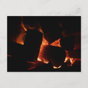 Postal Incendios de leña de invierno