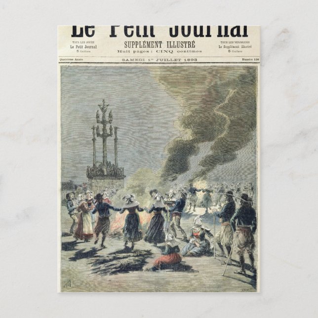 Postal Incendios encendidos para celebrar el solsticio de (Anverso)