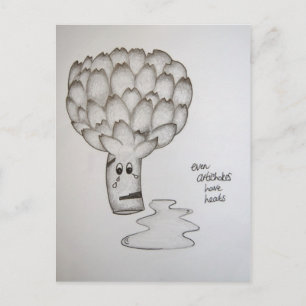 Postal incluso los alcachofas tienen corazones