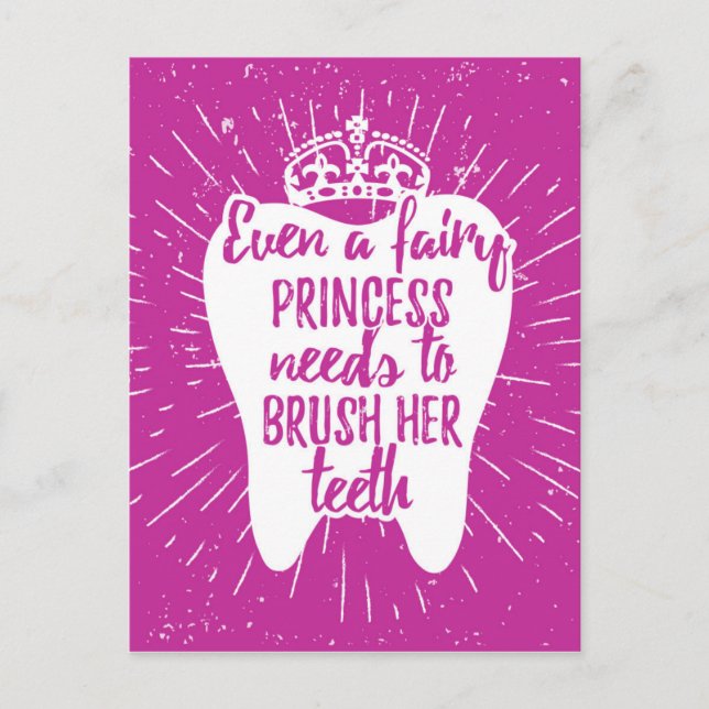 Postal Incluso Una Princesa De Hadas Necesita Cepillarse  (Anverso)