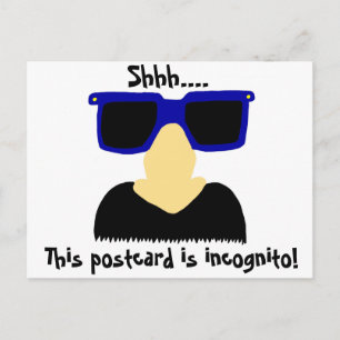 Postal Incognito Mustache & Glasses