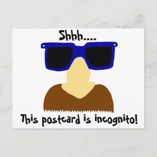 Postal Incognito Mustache & Glasses