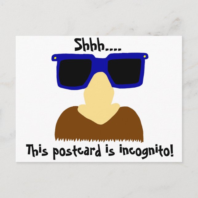 Postal Incognito Mustache & Glasses (Anverso)