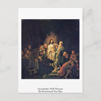 Postal Incredulidad De Santo Tomás Por Rembrandt Van Rijn