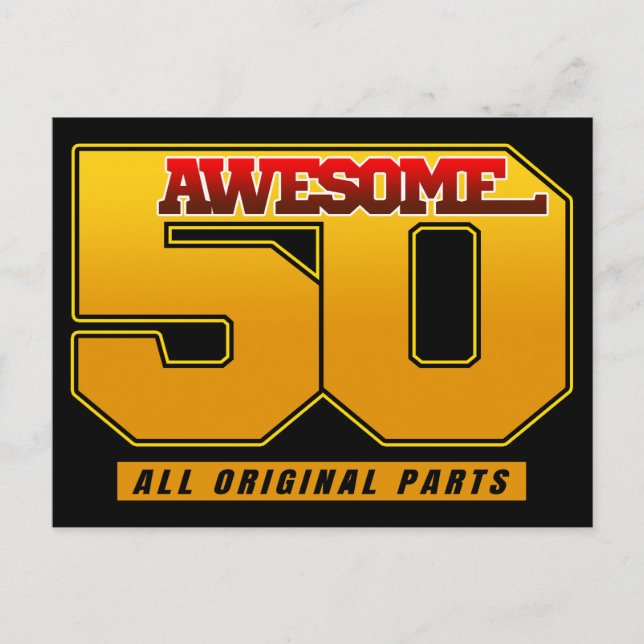 Postal Increíble 50 años de cumpleaños aniversario (Anverso)