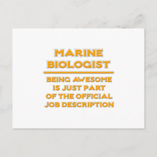Postal Increíble biólogo marino. Descripción del trabajo