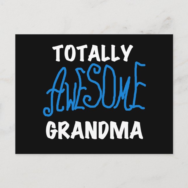 Postal Increíble camisetas y regalos azules de la abuela (Anverso)