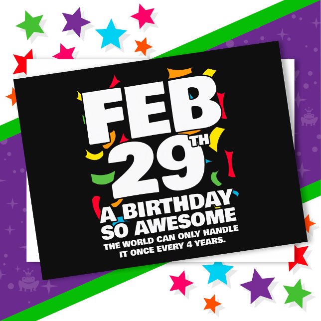 Postal Increíble cumpleaños 2024 Día de Salto Año 29 feb. (Subido por el creador)
