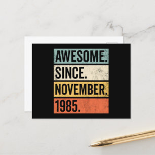 Postal Increíble desde el cumpleaños de noviembre de 1985