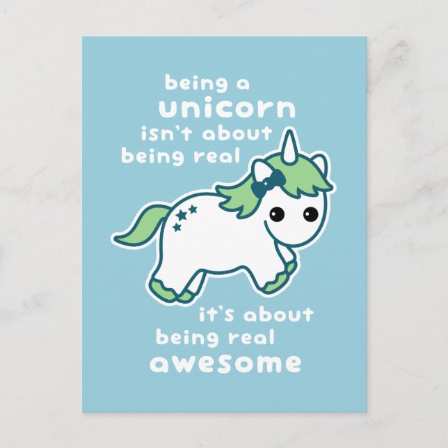 Postal Increíble unicornio (Anverso)