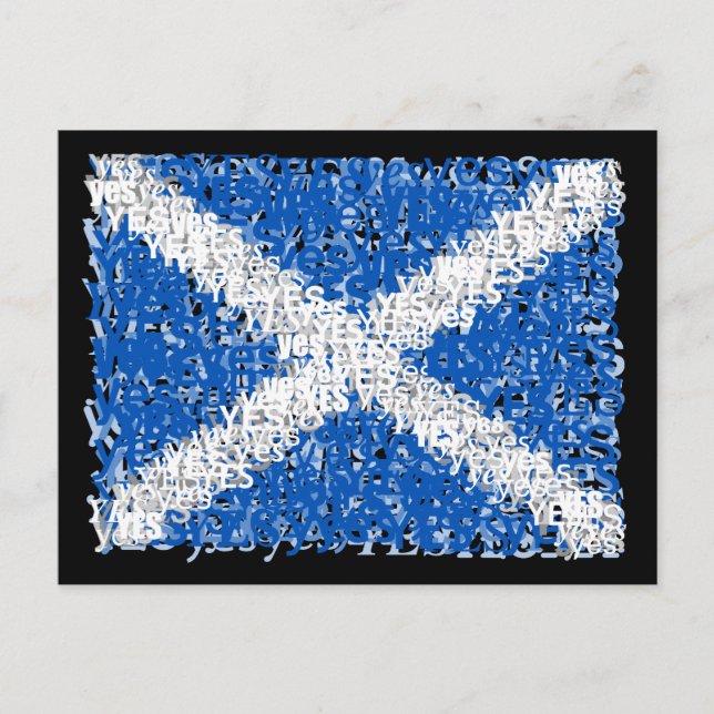 Postal Independencia de Escocia: Bandera del Sí escocesa, (Anverso)