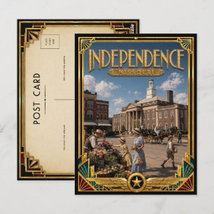 Postal Independencia Misuri Arte Deco Vintage Edad Dorada