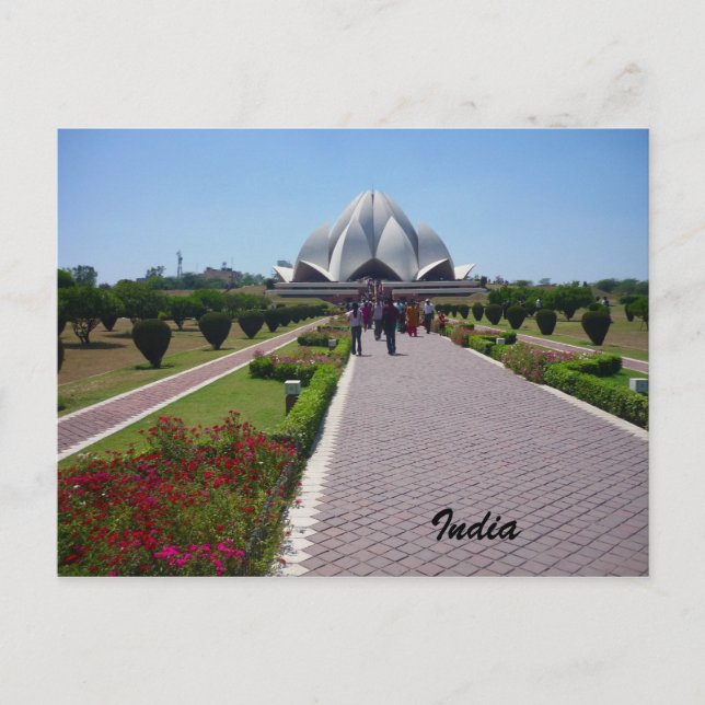 Postal india de la ruta del loto (Anverso)