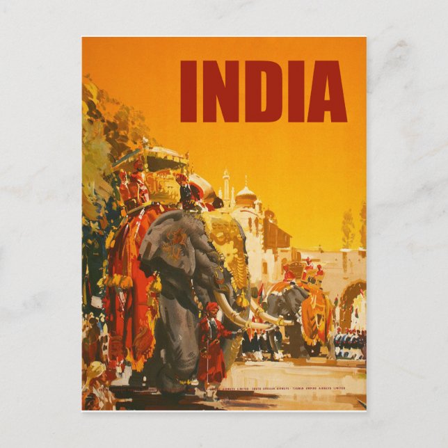 Postal India, desfile de la ciudad del elefante indio (Anverso)