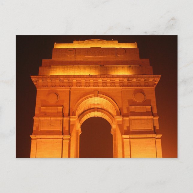 Postal India Gate Delhi India (Anverso)