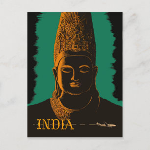 Postal India, gran estatua de buddha